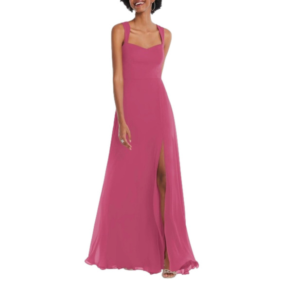 After Six 1558 Chiffon Sweetheart Sleeveless Tea Rose Pink Formal Gown Sz 6 Nwt